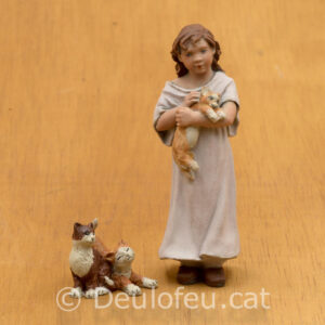 Nena amb gatet i els dos gatets 15cm | Ref. 326-327