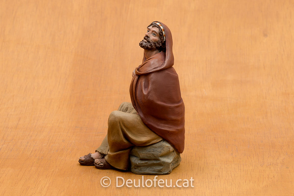 Pastor assegut amb sarró, anunciata 17cm | Ref. 577