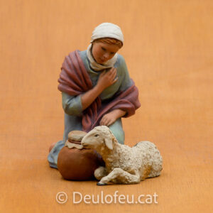 Pastora adorant amb xai de 17 cm | Ref. 594