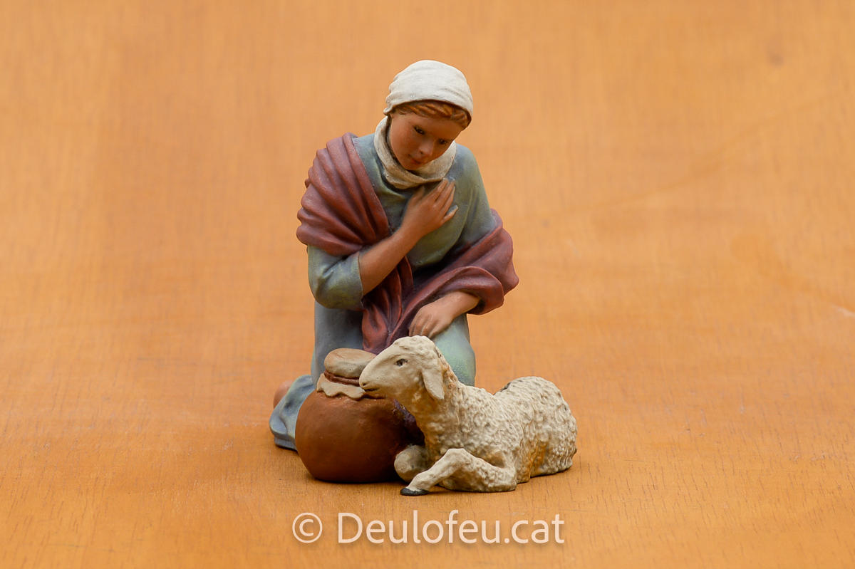 Pastora adorant amb xai de 17 cm | Ref. 594