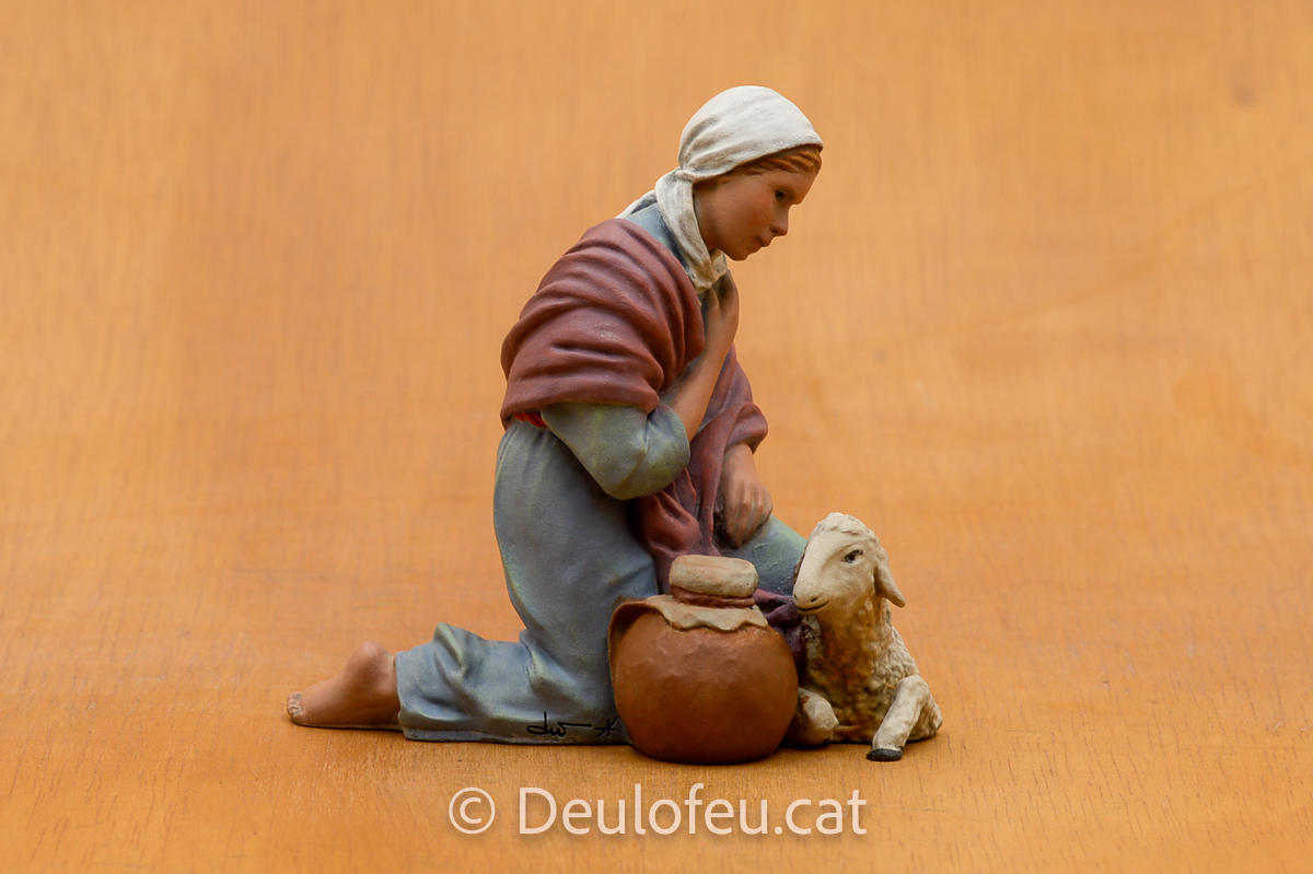 Pastora adorant amb xai de 17 cm | Ref. 594